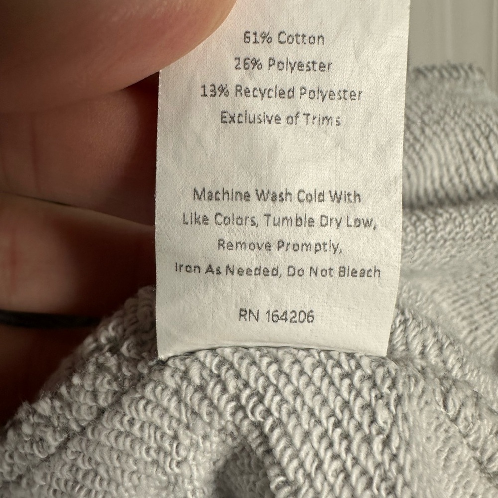 Dudley Stephens Liona Light Gray Turtleneck Sweatshirt in French Terry -M- - Picture 7 of 9